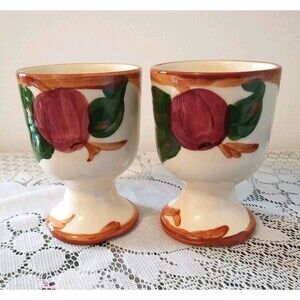 Vintage Franciscan Apple Dinnerware Footed Egg Cups Set 2 Vintage Country